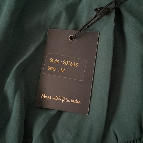 Emerald Green high neck blouse - Picture 2 of 3